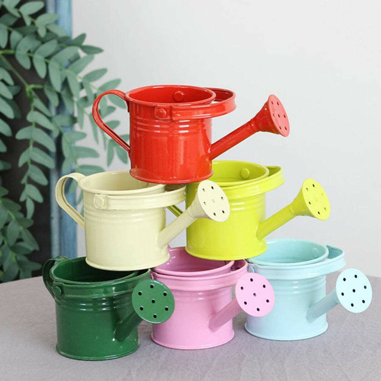 Mini regadera pequeña de Metal para jardín, hervidor de agua de colores sólidos para flores, rociados accesorios, 1 pieza