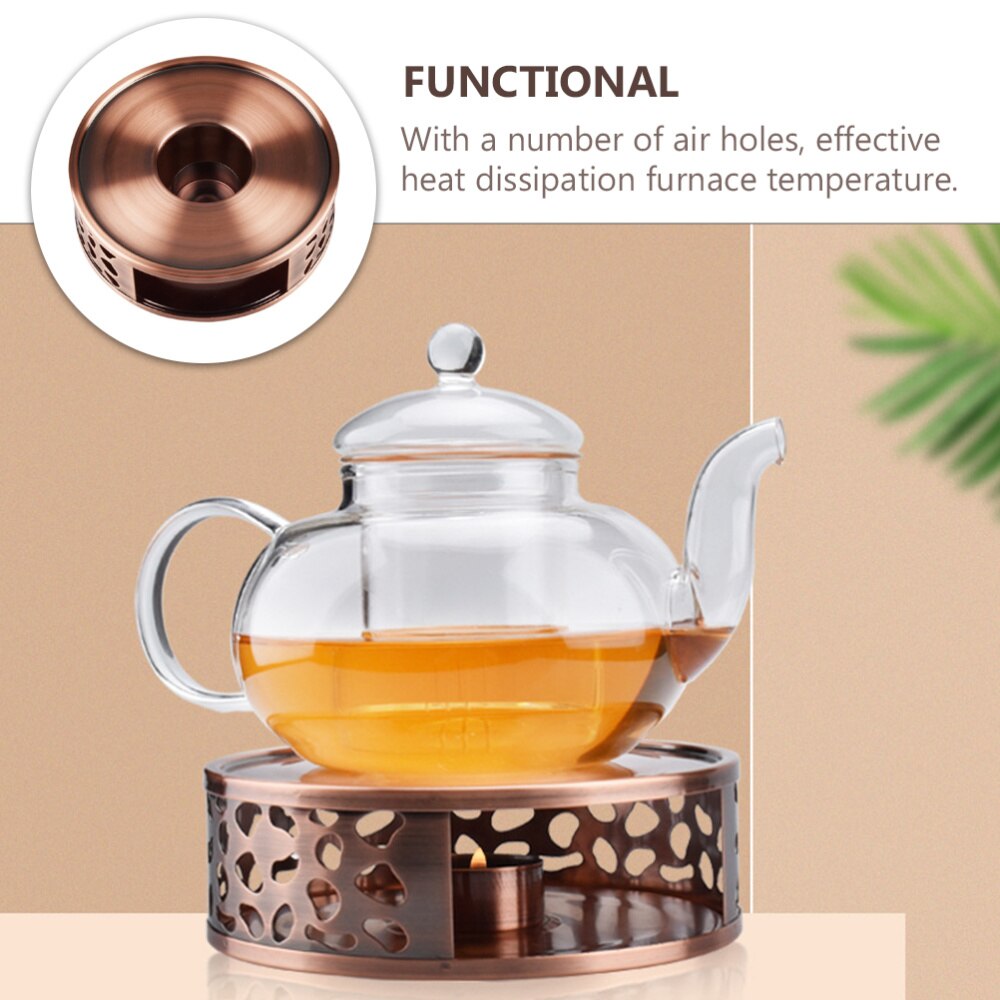 1Pc Teapot Warmer Without Candle Durable Stainless Steel Novel Tea Warmer Tea Heater Tea Stove Warmer