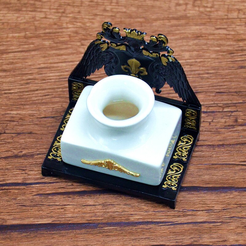 Copper Butterfly Calligraphy Painting Ancient Calligraphy Ink Tank ,glass Dip Pen Rack, Pen Holder: Black Gold