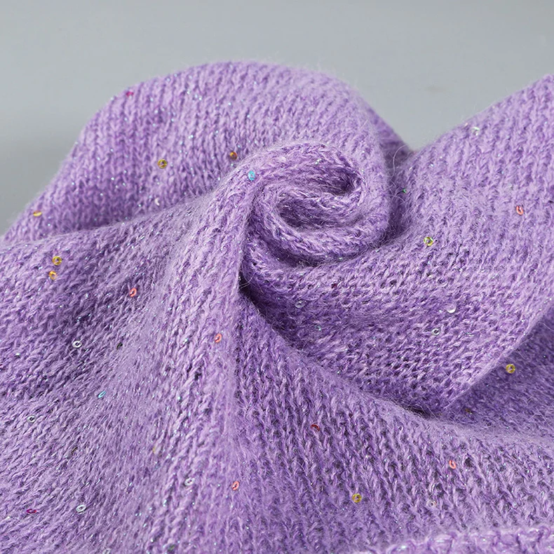 50 g Spitzen-Mohairgarn mit Pailletten, Häkel-Strickgarn mit Lurex, modische Baby-weiche zur Seite fahren-Schal-Nadelgarn mit Schlaufen
