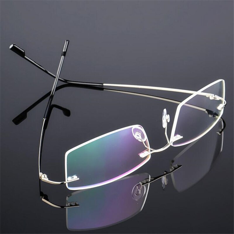 Titanium Legering Flexibele Frameloze Mannen Vrouwen Metalen Randloze Bijziendheid Frame Opvouwbare Glazen Been Optische Brillen