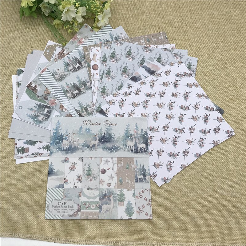 24 sheet 6&amp;quot;X6&amp;quot; Winter Time patterned pap... – Grandado