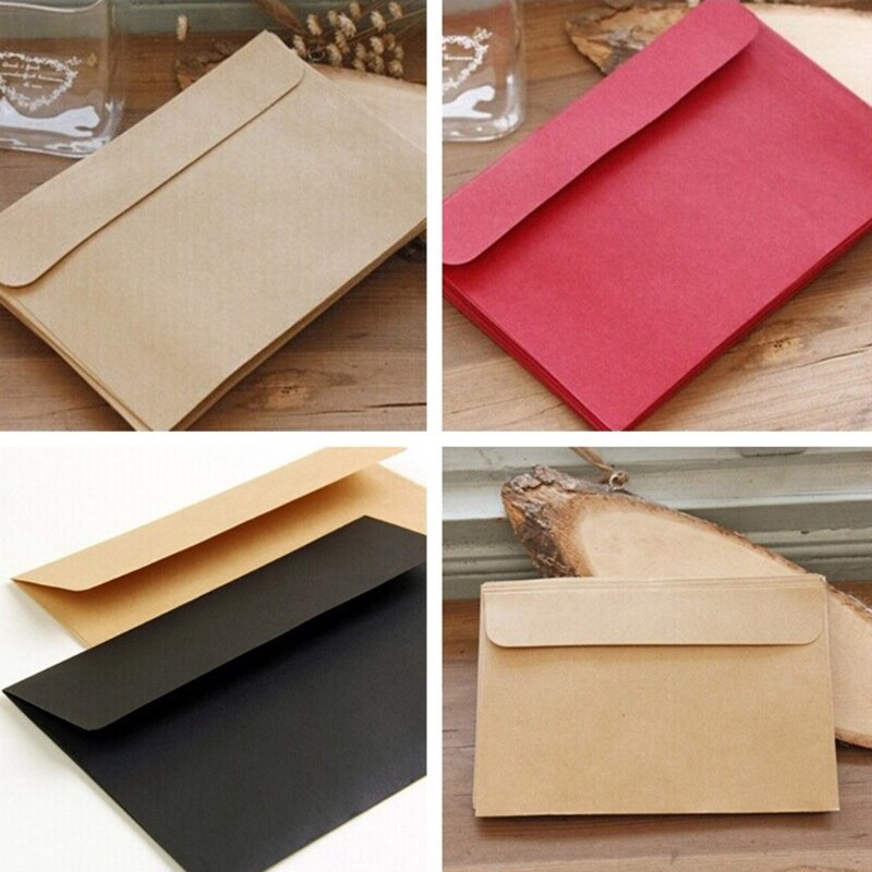 50pcs Vintage Large Envelopes Postcard Letter Stationery Greeting Card Envelope U4LD