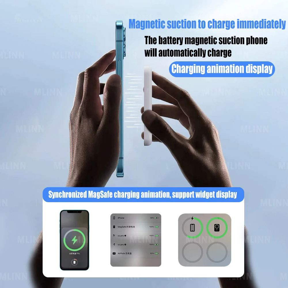 Magnetische Powerbank voor Apple externe batterij Draagbare draadloze Power Bank-oplader voor Magsafe iPhone-reservebatterij