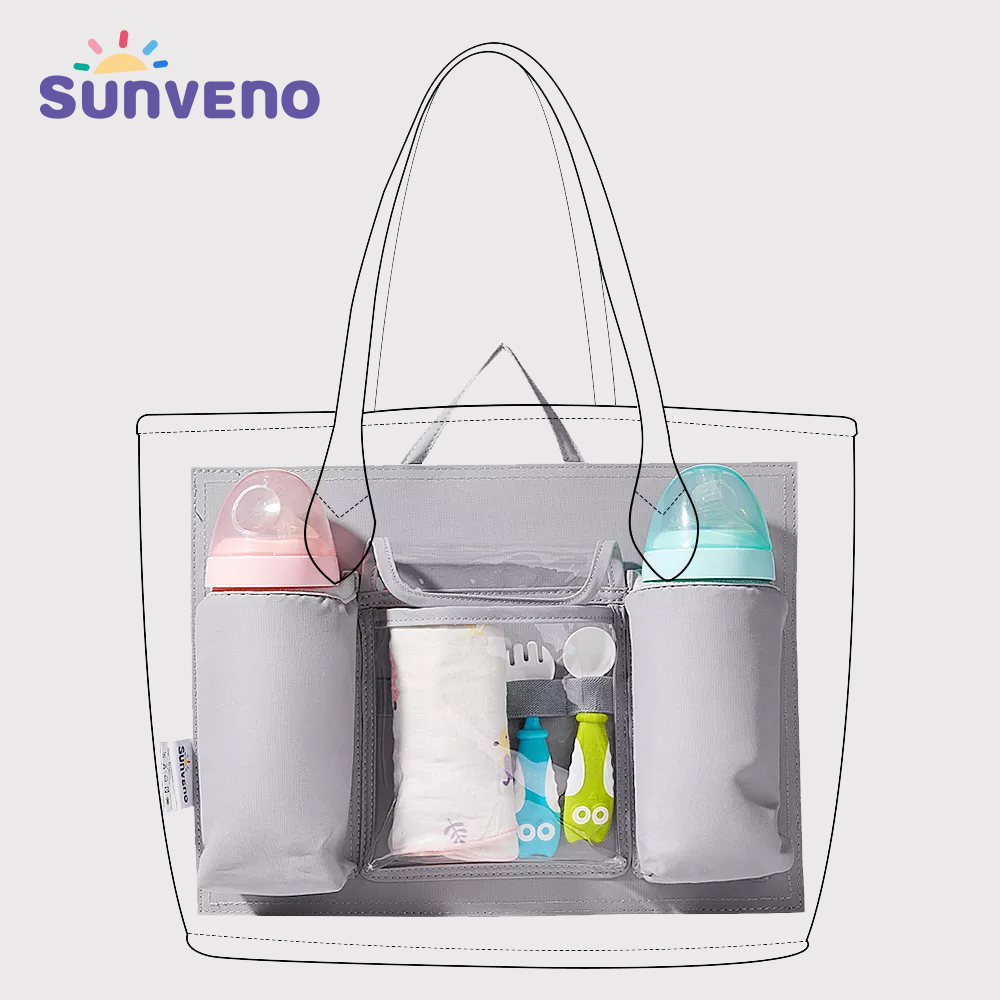 Sunveno Diaper Bag Insert Baby Bag Organizer for diapers Nappy Bag Inner Container for Mom with 5 Pockets Baby Gear