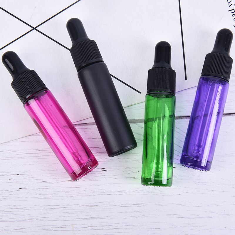 1 szt. Szklana butelka 10ml butelka z pipetą z czystymi szklanymi tubami mini fiolka z olejkiem eterycznym zielona wysokiej jakości \ czerwona róża \ fioletowa \ czarna