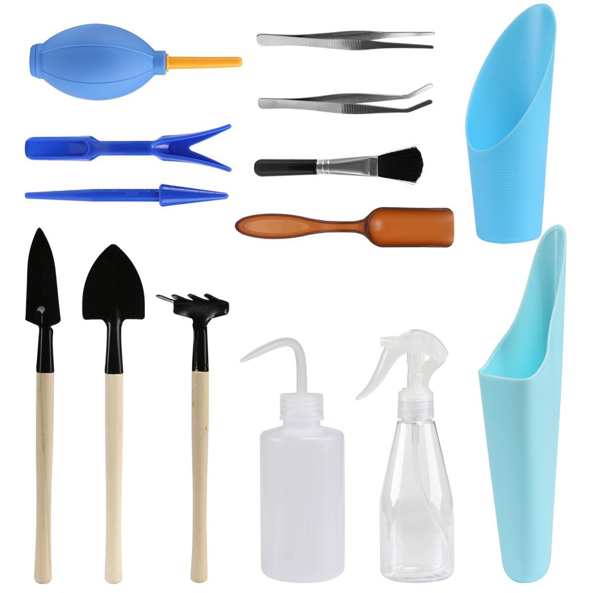 13/14/18pcs Mini Garden Watering Tool Toys Set Succulent Gardening Tool Set Garden Shovel for Children Garden Toy: 14pcs