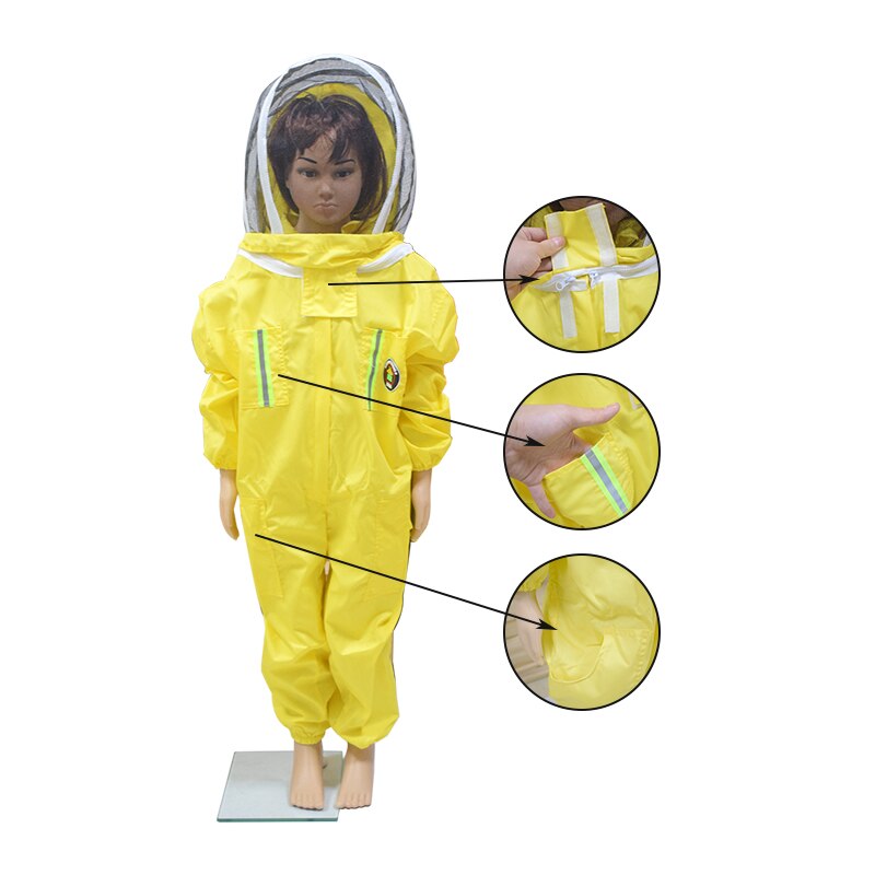 RXYNLL Kinder-Imkeranzug Mit Schleier – Atmungsaktiv, Abnehmbarer Hut, Größen M/L/XL, Für Bienenzucht & Naturerlebnis