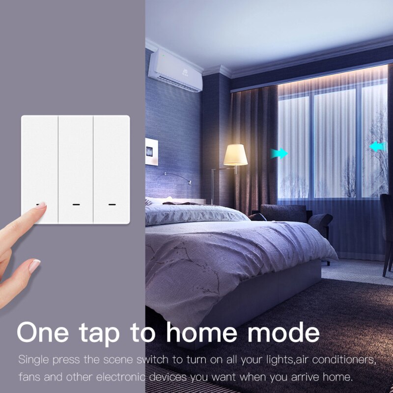 Tuya zigbee szenenschalter, 1-3 -fach szenen-druckknopf, fernbedienung, aufkleber, batteriebetrieben, automatisierungs-hub erforderlich
