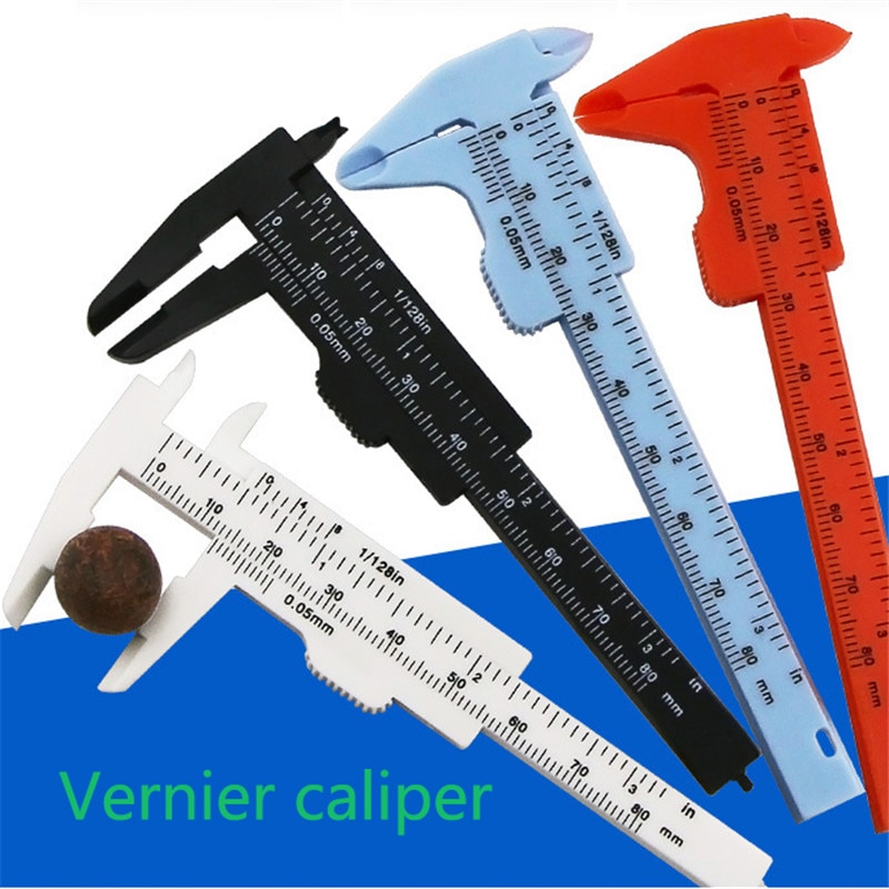 Portable 80mm schuifmaat diameter micrometer schuifmaat student DIY modelbouw mini tool liniaal plastic