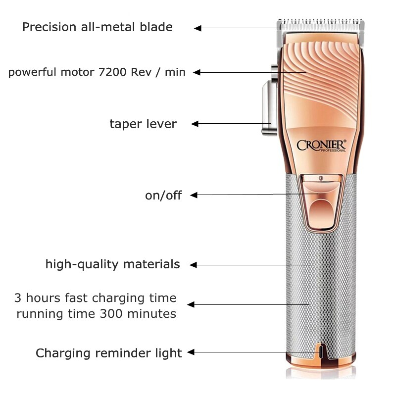 100-240v rechargeable powerful hair clipper precision hair trimmer electric hair cutting kit machine