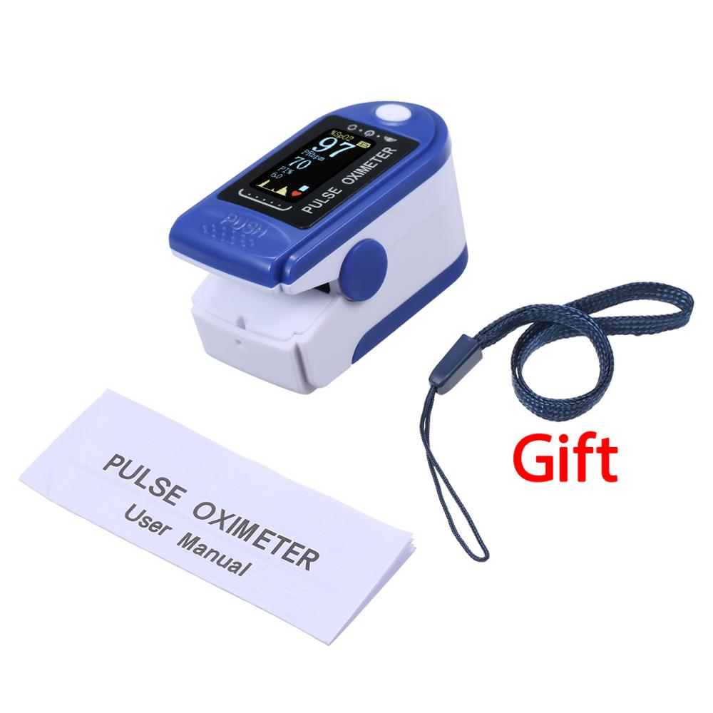 Fingertip Pulse Oximeter SpO2 & PR Monitor Alarm Function Non Contact LCD Display +Thermometers Handheld