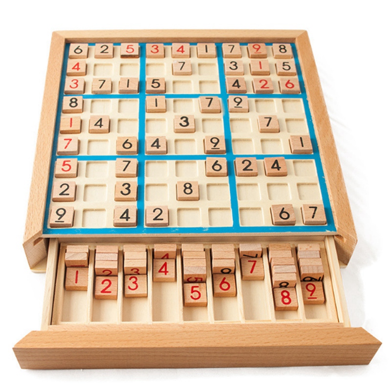 Les chiffres d'échecs de Sudoku 1 à 9 ne peuvent mettre qu'une fois dans n'importe quelle ligne de rangée et vérifier les jouets éducatifs en bois de fantaisie intelligents de jeux heureux: Default Title