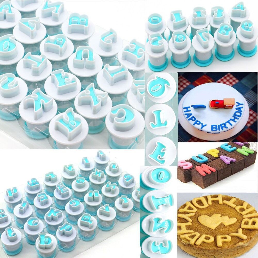 10/26Pcs Alfabet Nummer Brief Cookie Biscuit Stempel Mold Cake Cutter Embosser Mould Tool Taart Letters Cutter