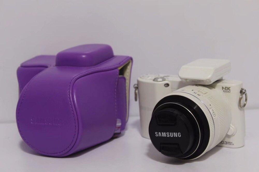 PU Leather Camera Bag Case Cover Pouch For Samsung NX2000 NX1100 NX1000 Mirrorless System Camera