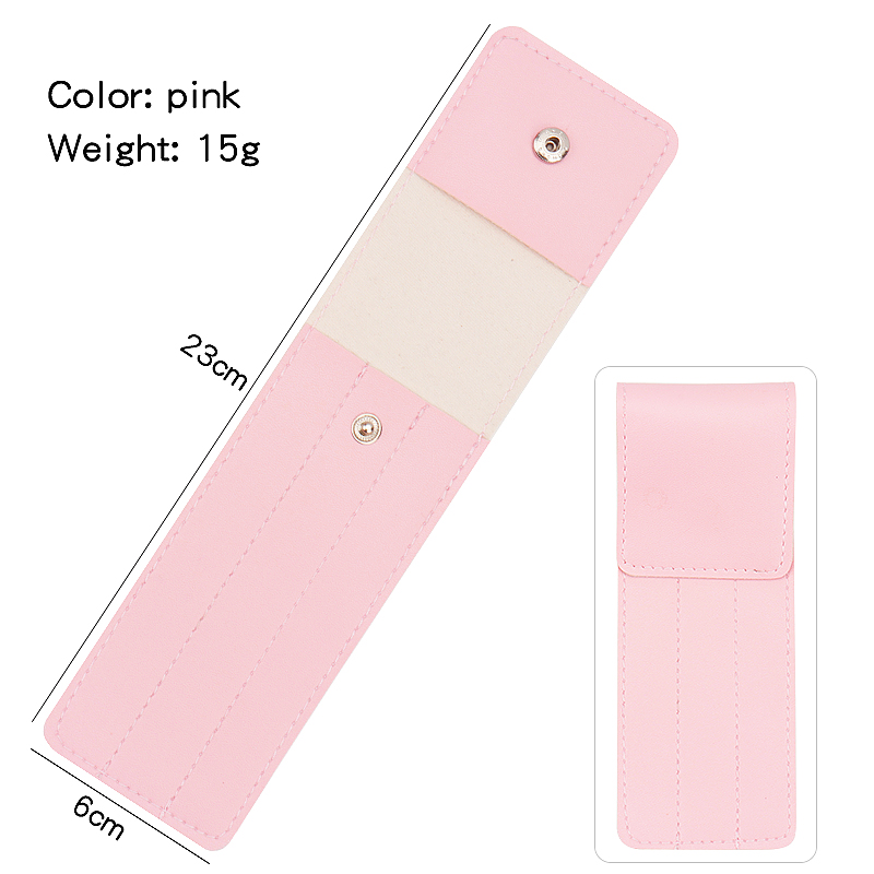 1pcs Lederen Pincet Case Schaar Lash Brush Wenkbrauw Scheermessen Draagtassen Gezicht Beauty Tools Opbergzakken voor Wimperverlenging: WHITE