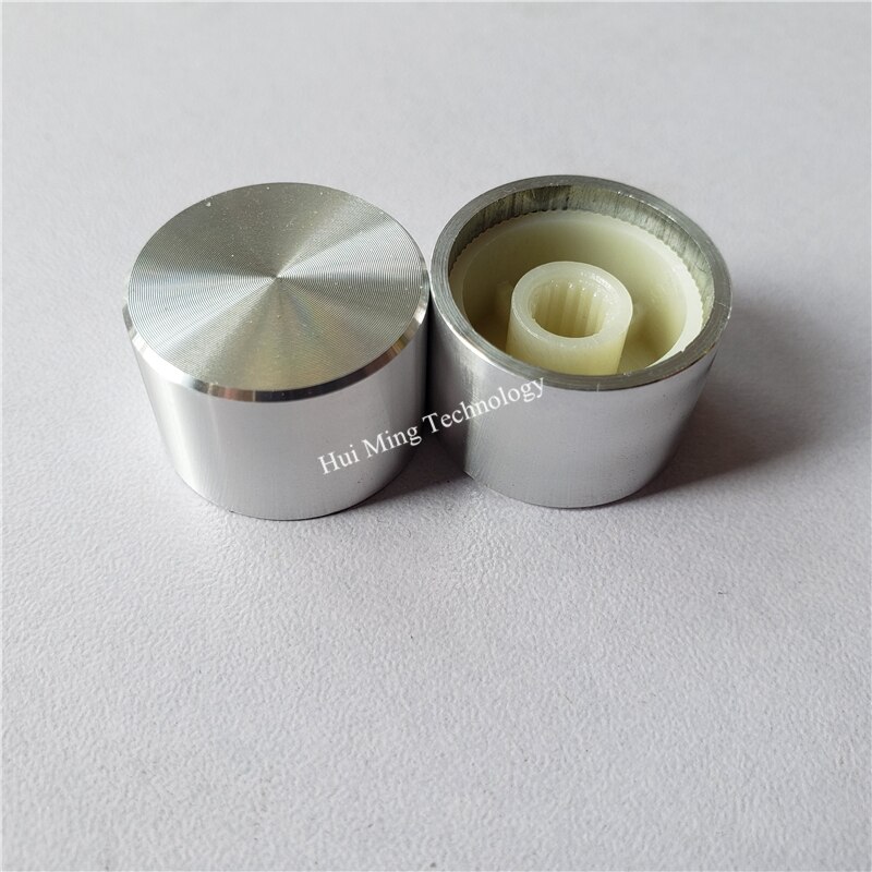 10pcs aluminum plastic cap knob potentiometer knob Smooth 22*15*6mm silver O shaft amplifier volume adjustment aluminum knob