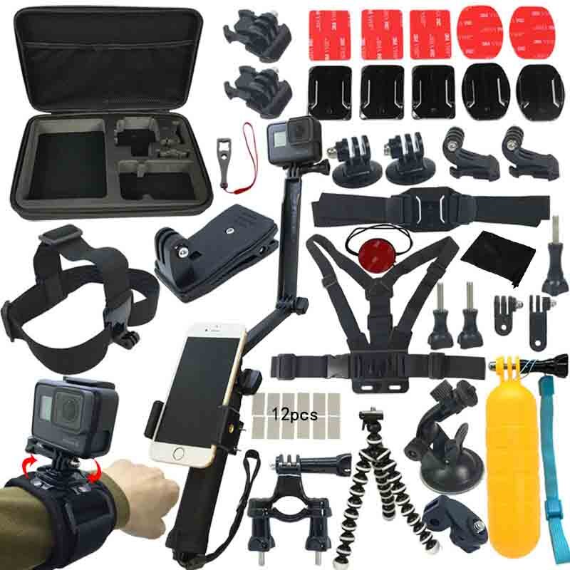 Juego de accesorios para cámara de acción, Kit para GoPro hero 8 7 6 5 Session SJCAM EKEN Xiaomi Yi 4k AKASO, accesorio de montaje con palo para trípode: TZ-A