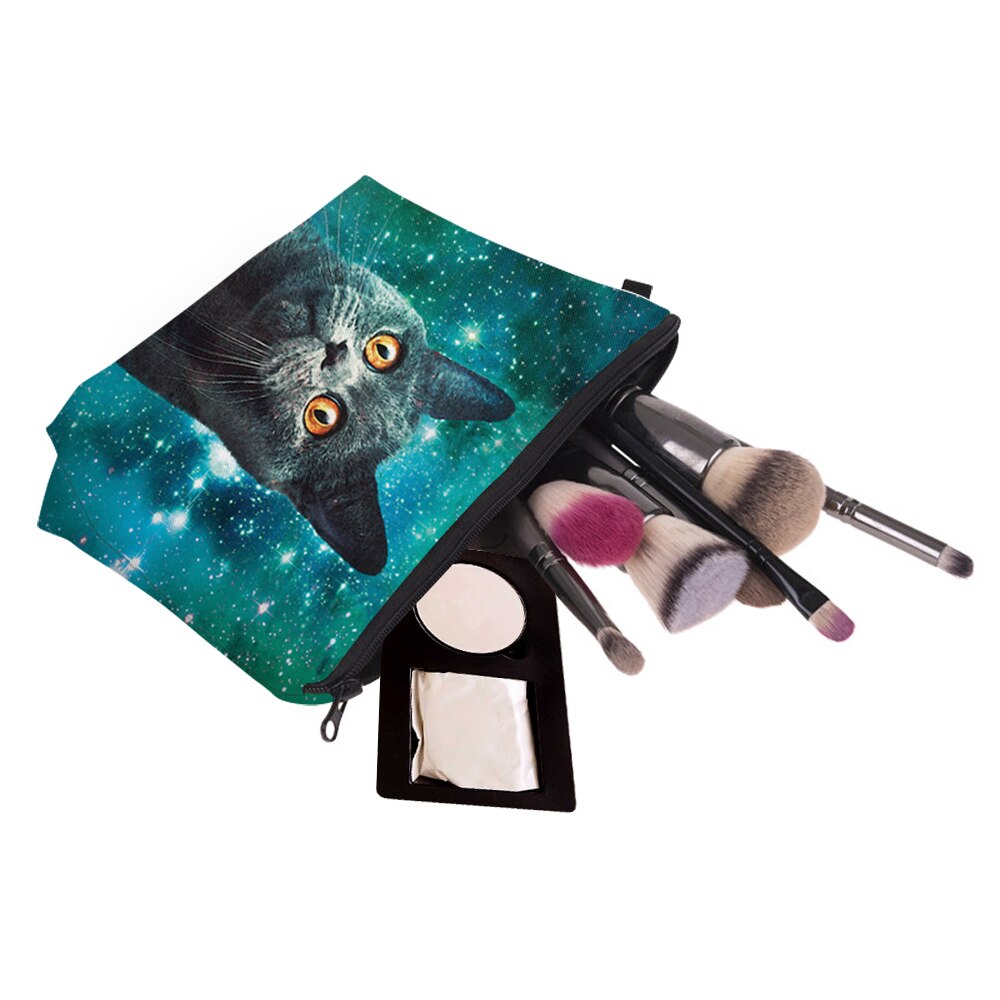 Deanfun 3D impreso gato bolsas de cosméticos mujeres Almacenamiento de maquillaje para viajar 51243