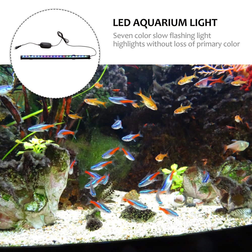 Aquarium Color Changing Bubble Lamp LED Diving Lamp Fish Tank Lamp DB-15 with Plug Black