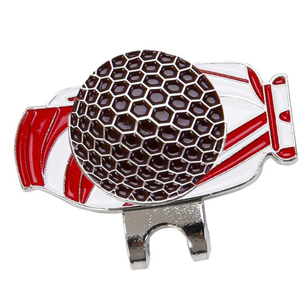 Golf Hat Clip with Magnetic Golf Ball Marker Golf Cap Clip With Golf Bag Pattern Belt Tie Decoration: Red