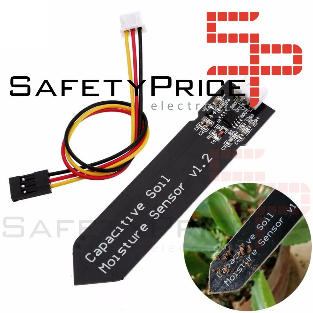 10 Sensori Di Umidit&agrave; Del Suolo Capacitivi V1.2 &ndash; Resistenti Alla Corrosione Con Cavo