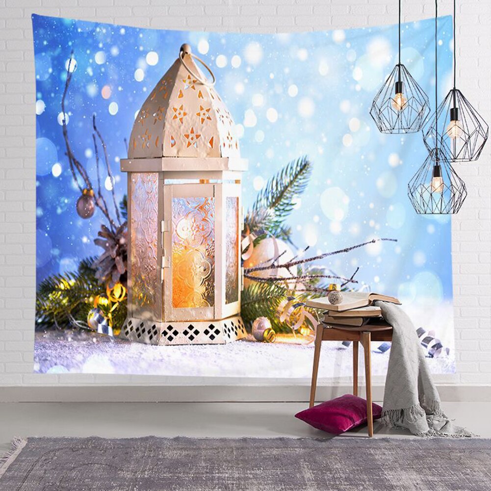 Snemand træ print væg gobelin juledekoration tæppe vægophængning gobelin dug tæppe baggrund stof gobelin