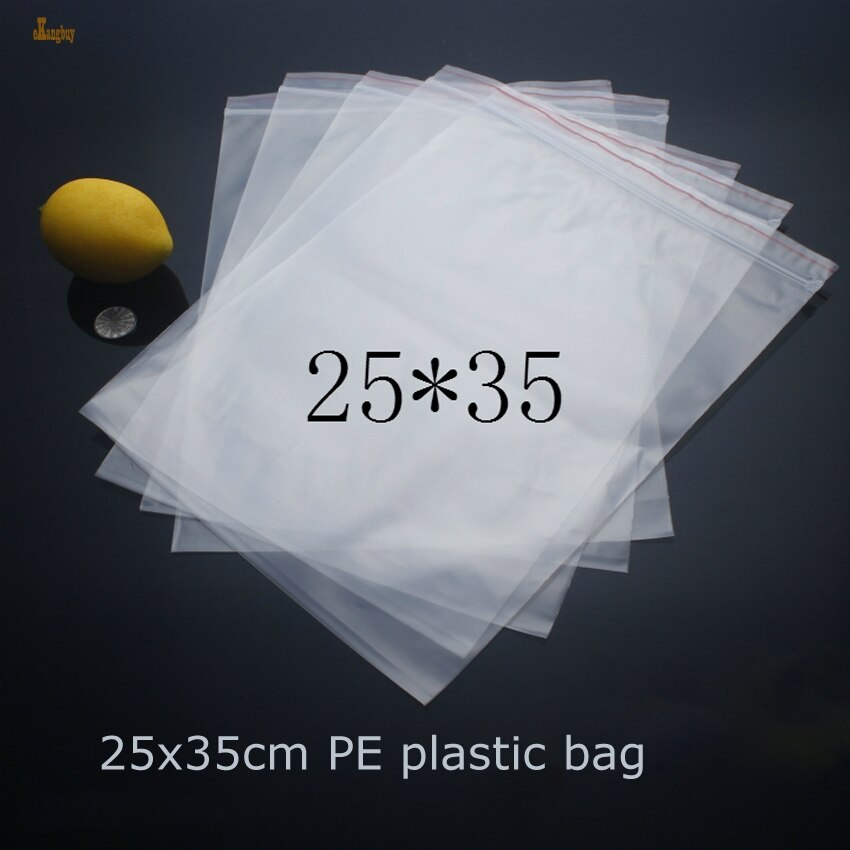 Packing Bag Transparent Plastic Pe 25x35cm 100pcs Size Clothes Packaging Zipper Lock Recycle Free
