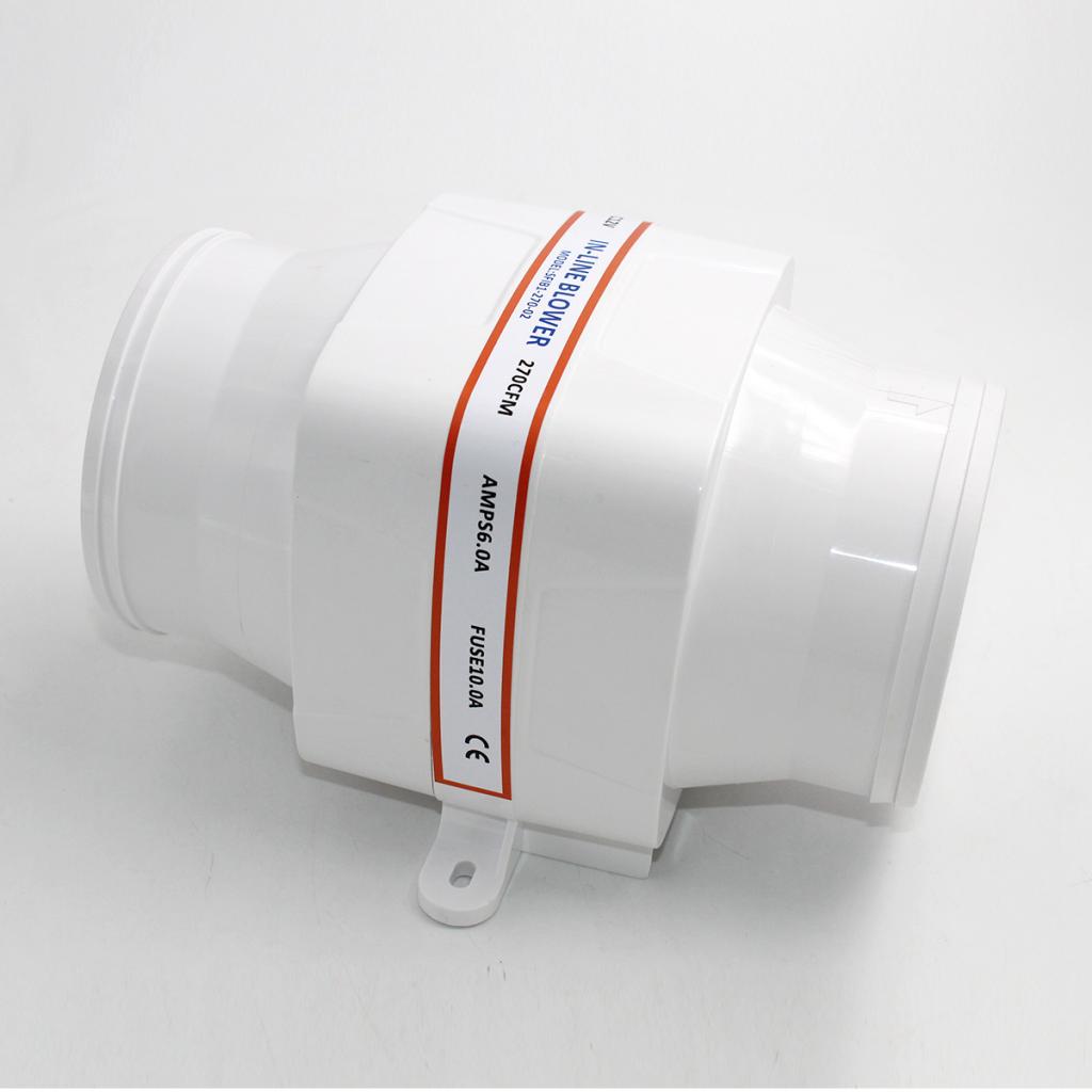 Marine in-Line Bilge Boat Air Blower 4 inch 12V 270 CFM Exhaust