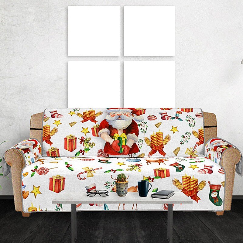 1/2/3/  personers sofadæksler til stuen 3d digitalt mønster sofadæksel juledekorationssektionssofa slipcover sofa mat: Hvid 3 sæde 168 x 180