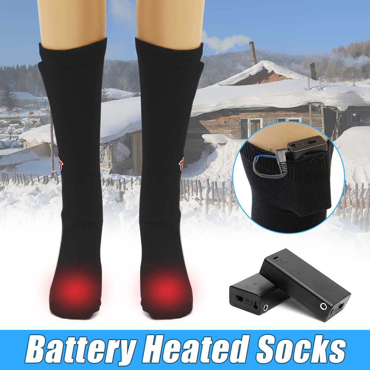 Usb genopladelige elektriske opvarmede sokker støvler fødder varmere til udendørs cykling vandreture skiiing varmestrømper vinteropvarmning