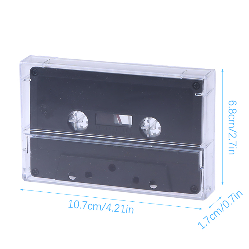 Boîte de Rangement Transparente pour Cassette Standard, Lecteur de Cassette Vierge avec 45 Formations Magnétiques pour Audio, Musique, Statique, 1 Ensemble