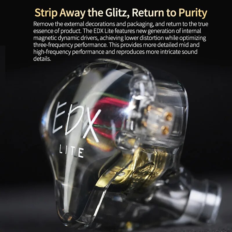 KZ EDX Lite HIFI Bass Earphones Stereo Music Earbuds In Ear Monitor Stage Live Headphones Gaming Sports Headset