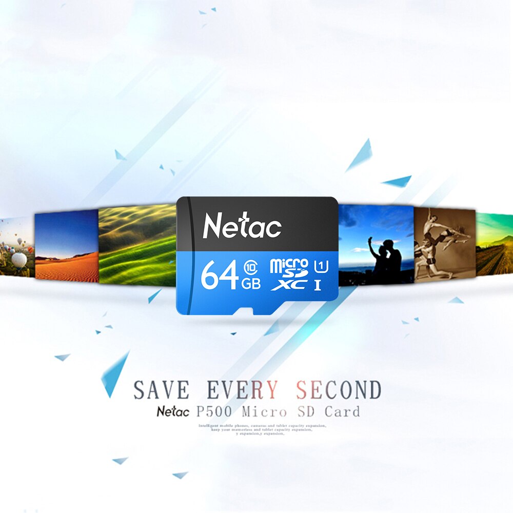 Netac P500 Class 10 64G Micro SDXC TF Flash Memory Card Data Storage High Speed Up to 80MB/s