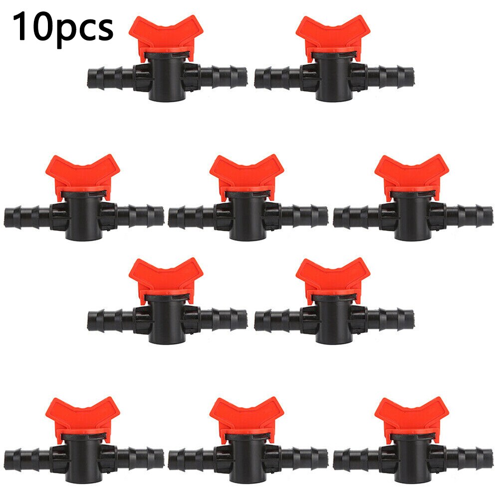 10PCS 16mm Hose Garden Irrigation Water Valve Plastic Barbed Waterstop Connector Plastic Barbed Water Stop Connector For Hose