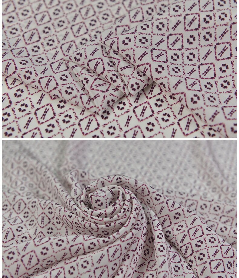 100cm*135cm Natural Silk CDC Fabric Dress Gown Material Characters