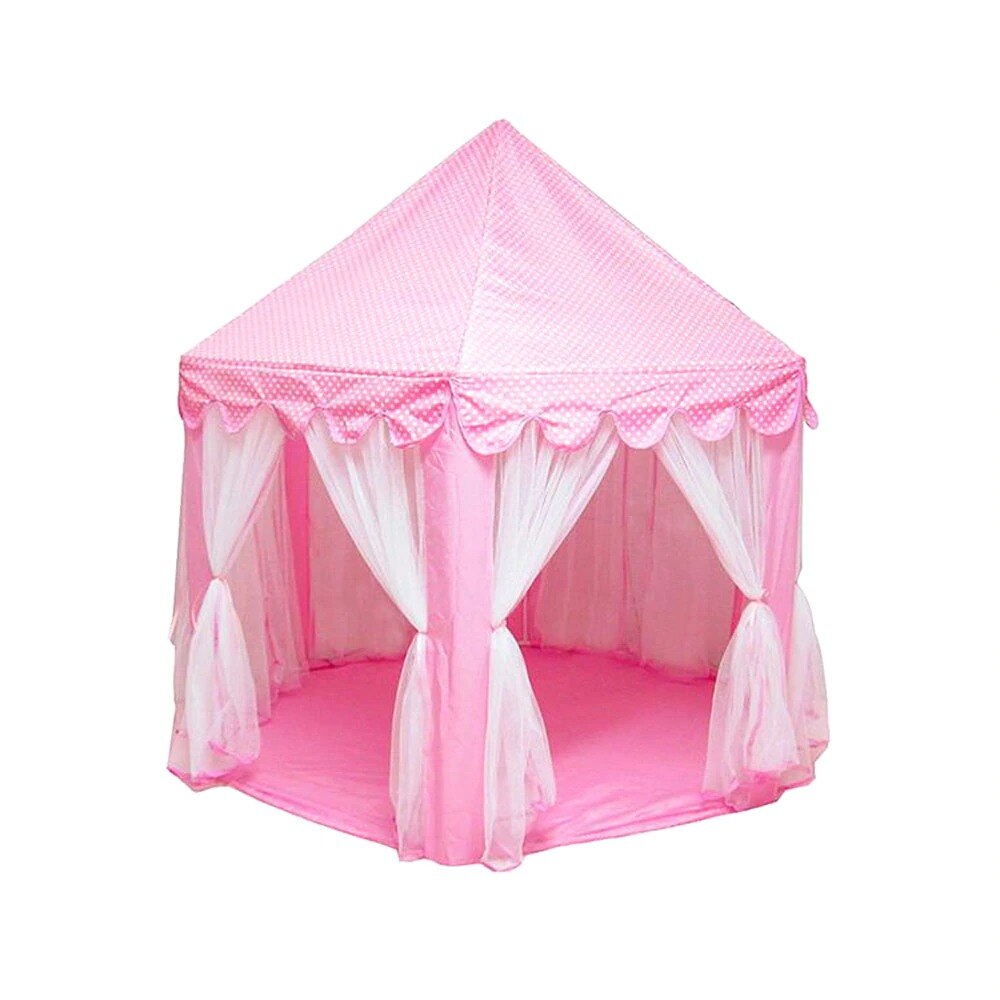 Castillo de princesa rosa para niñas, tienda de campaña para jardín exterior, plegable, piscina, casa de juegos portátil: WJ3003A