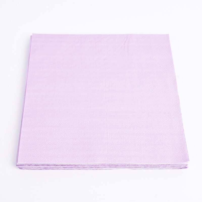 20 stk macaron pastel papirservietter pink slik baby shower børn enhjørning fødselsdag bord dekoration bryllup service 33*33cm: Lilla