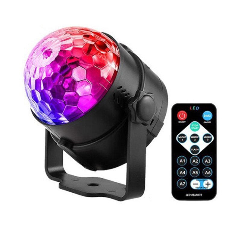 Sound Activated Roterende Disco Ball Dj Party Verlichting 3W 3LED Rgb Led Podium Verlichting Voor Kerst Bruiloft Geluid Party lichten: Remote Control / ons aansluiten