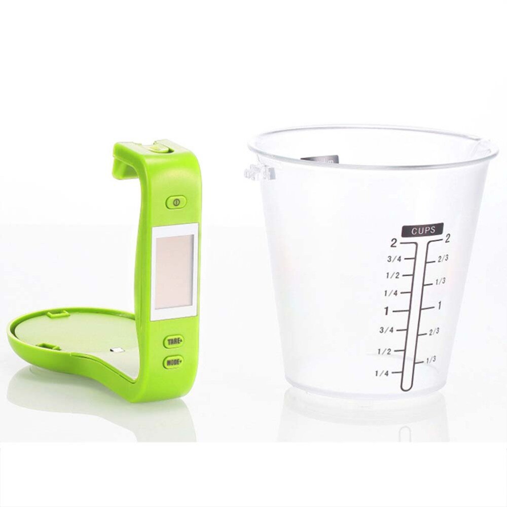 Multifunction Digital Measuring Cup Electronic LCD Display Kitchen Measuring Cup 1000g/1g Powder Cup (Light Green)