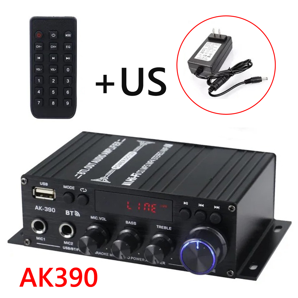 Woopker AK55/AK45 Pro/AK390/AK380 Sound Amplifier Bluetooth Amplifier HiFi Digital Audio Subwoofer 2 Channel FM USB Home Theater: SKY BLUE
