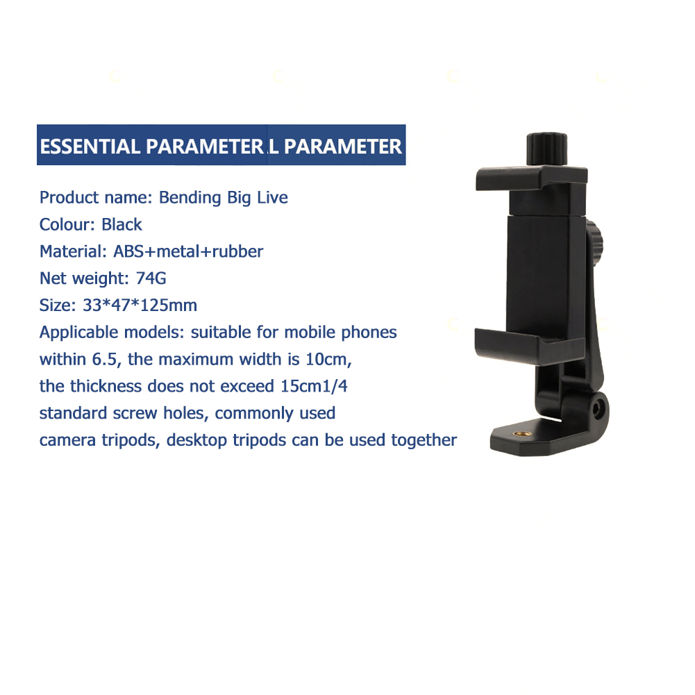 Universeller handy-stativadapter, smartphone-halterung mit verstellbarem clip und 1/4- zoll-schraubloch für handyhalterung