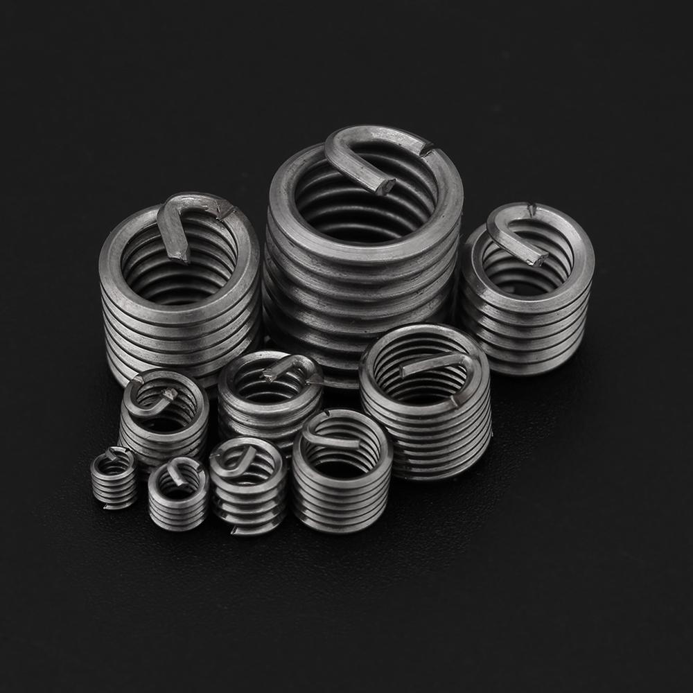 60 stks/partij 304 Rvs Schroefdraad Insert Draad Schroef Mouw Draad Reparatie Inserts Assortiment Kit