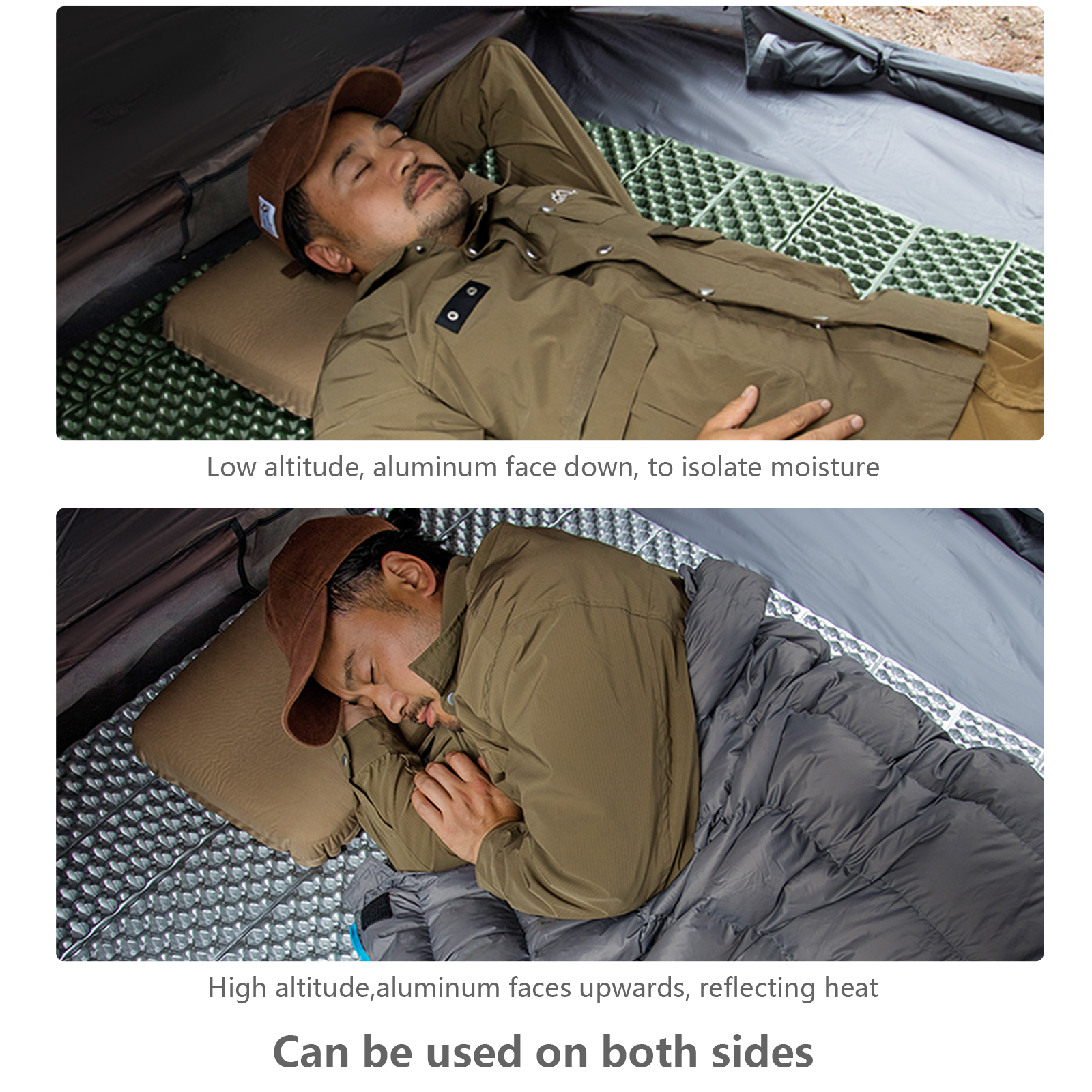 Bisinna ultralet campingmåtte bærbar foldbar fugtsikker liggeunderlag til udendørs picnic vandreture rejser