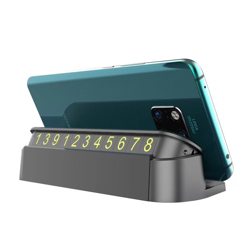 Multifunction Car Temporary Parking Card Phone Number Card Plate with Mobile phone stand Air Freshener Perfume Car Accessories: MultifunctionalBlack