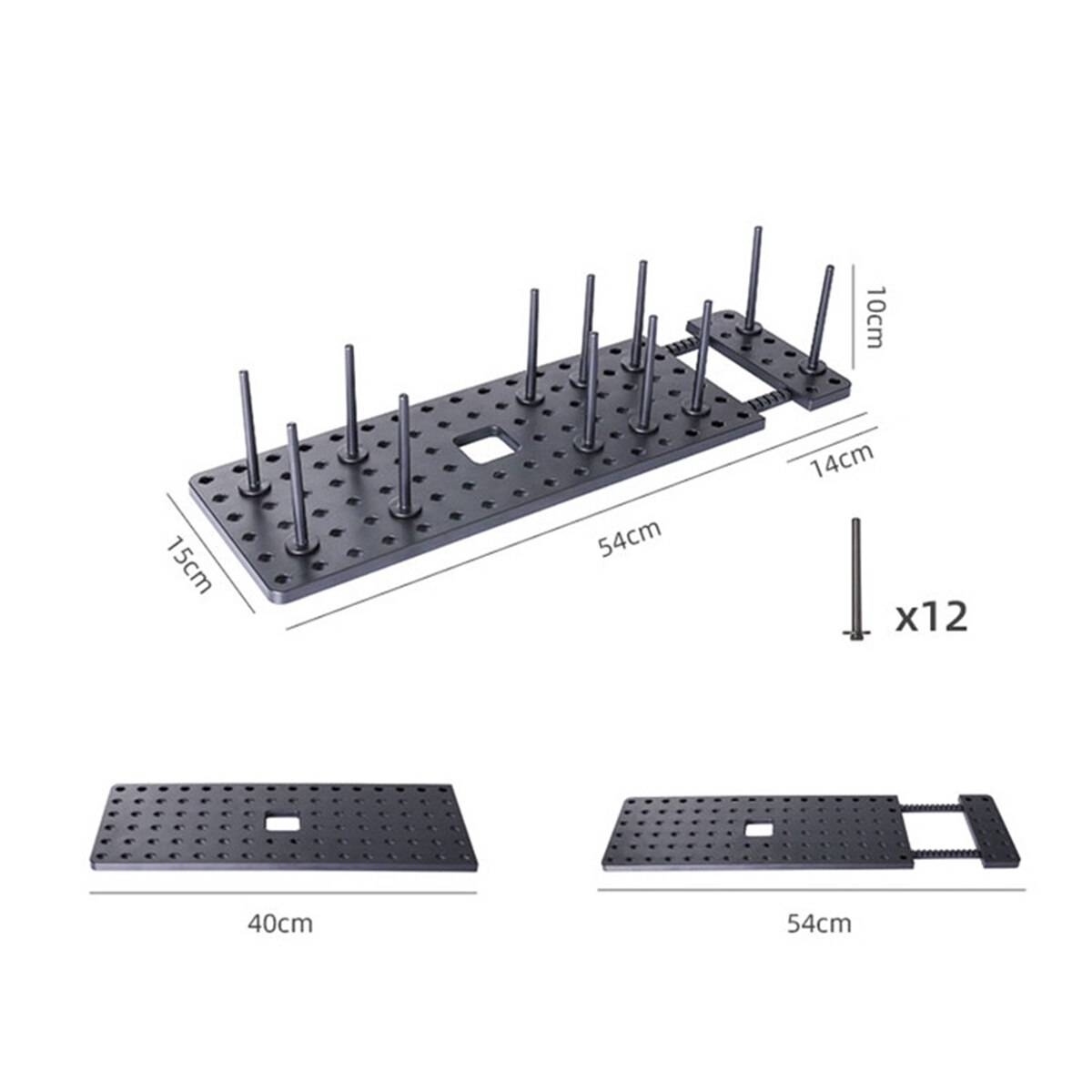 Étagère de rangement Flexible pour bols et plats, égouttoir à vaisselle réglable librement, étagère séparée avec douze piliers, produit ménager pratique