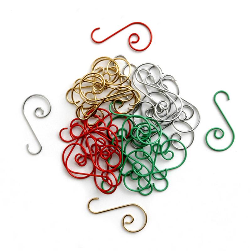 100 szt. Metalowe wieszaczki świąteczne haczyki w kształcie litery S ozdoba 5cm drzewo uniwersalny ornament