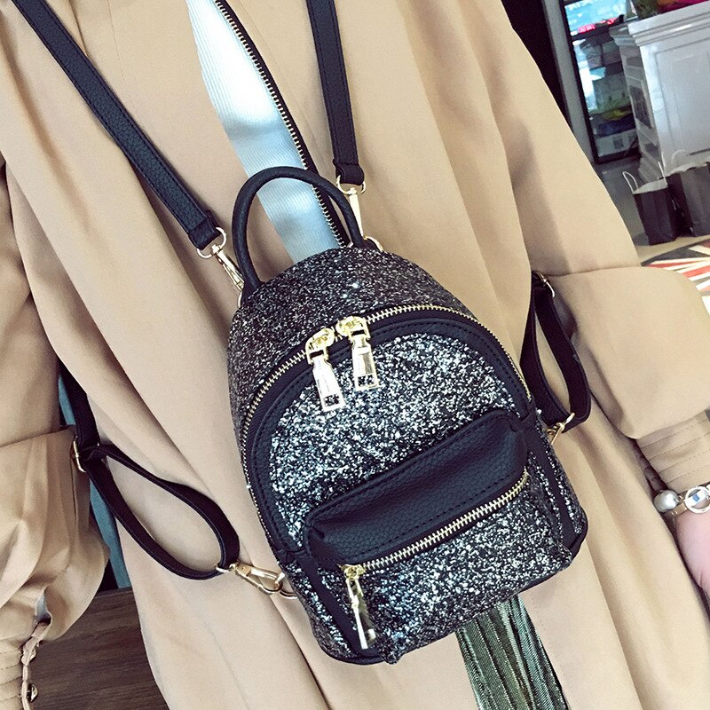 Vrouwen Mini Rugzak Pu Leer Pailletten Rugzak Kinderen Meisjes Schoudertas Vrouwelijke Kleine Tote Rugzak Bling