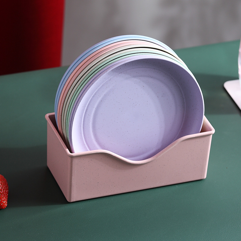 5/6 stk hvetehalm servise gjenbrukbart husholdningskrydder fast soyasaus salt snack liten tallerken kjøkkenutstyr: A1-6 stk sett