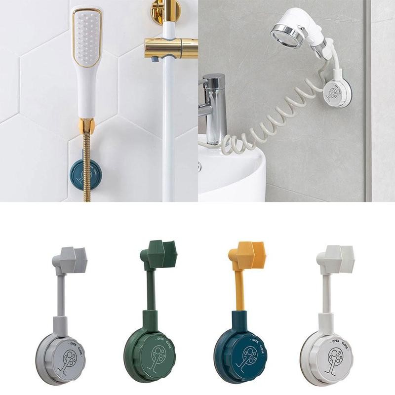 Adjustable Shower Bracket Suction Cup Shower Holder 360 Rotation Punch-free Universal Bathroom Bracket Nozzle Base Stand